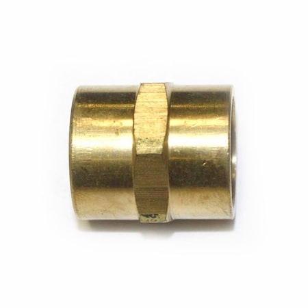 Interstate Pneumatics Brass Female Coupling Adapter 3/8 Inch X 3/8 Inch NPT Female FPC660